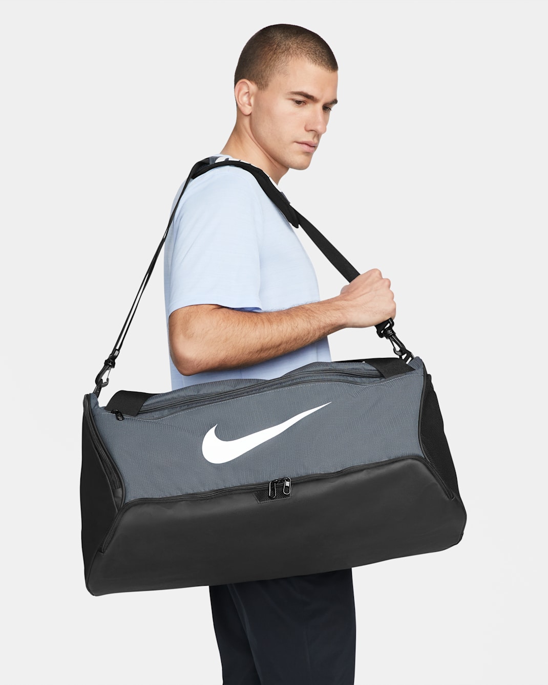 Nike Brasilia 9.5 Training Duffel Bag (Medium, 60L) - Iron Grey/Black/White