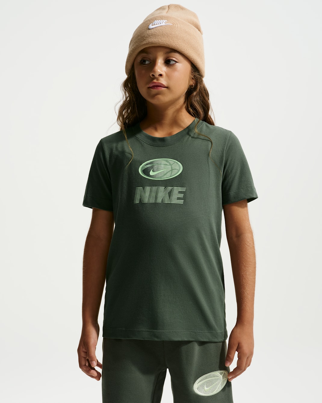 Nike Older Kids' Dri-FIT T-Shirt - Camo Green