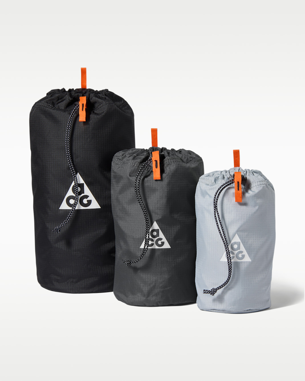 ACG Stuff Sack 3-Pack (8L) - Black/Safety Orange/Summit White