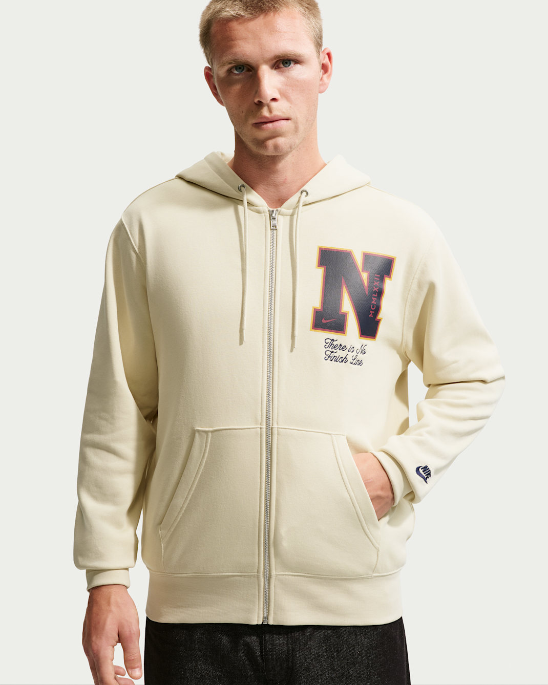 Nike Sportswear Club Men's French Terry Full-Zip Hoodie - Light Khaki/Obsidian