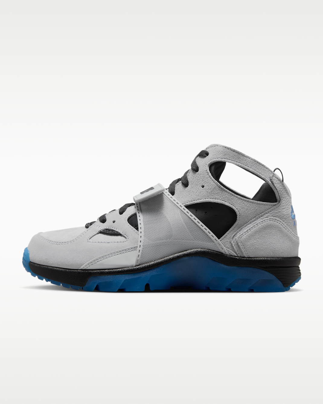 Tenis Nike Air Trainer Huarache - Gris lobo/Negro/Plata metalizado/Estrella azul