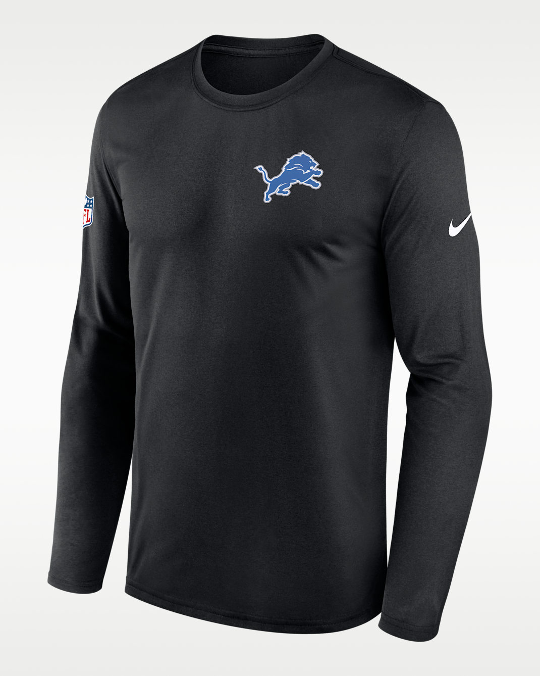 Detroit Lions Alt Legend Small Logo Men's Nike Dri-FIT NFL Long-Sleeve T-Shirt - Black