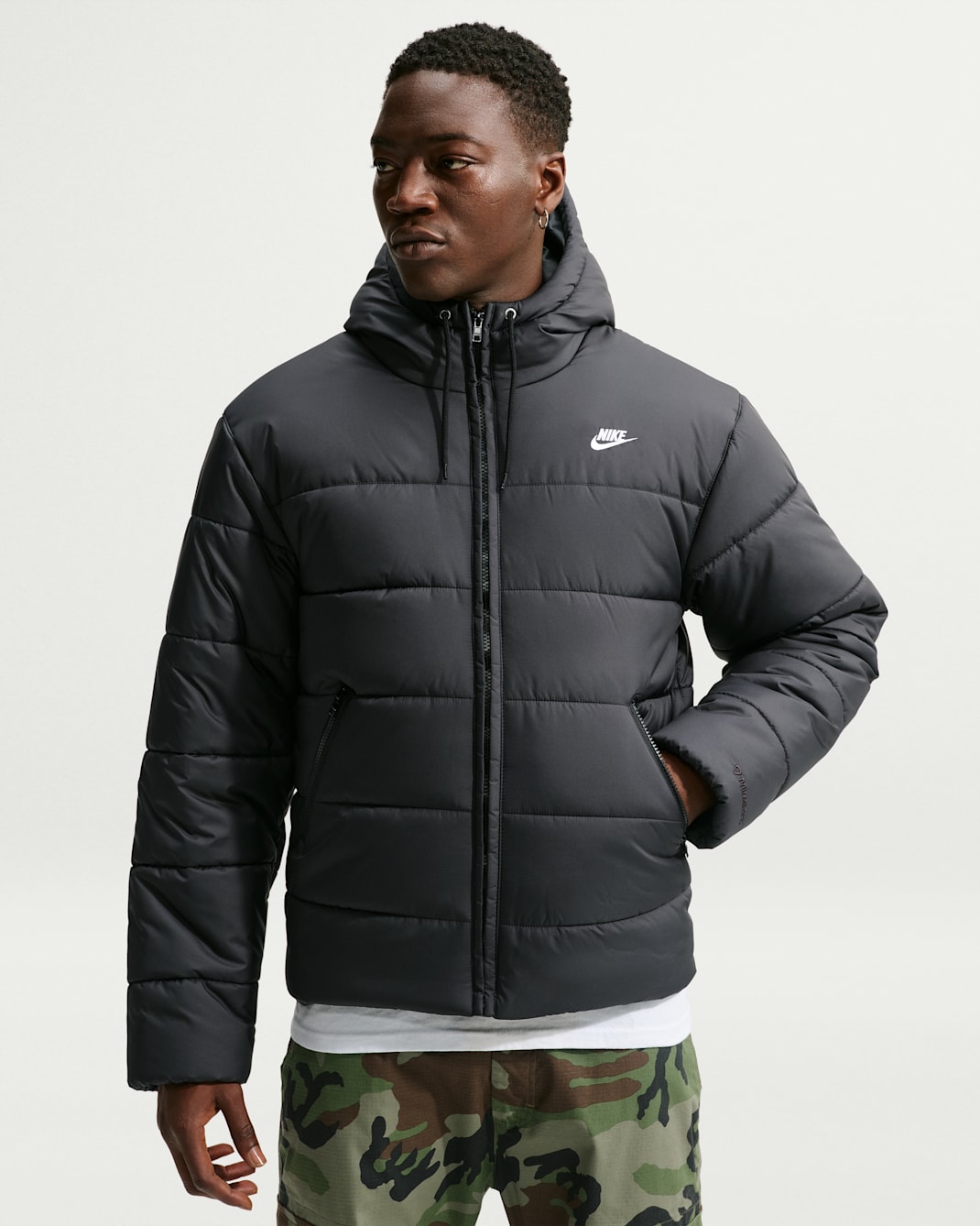 Doudoune ample Therma-FIT Nike Sportswear PrimaLoft® pour homme - Noir/Noir/Blanc