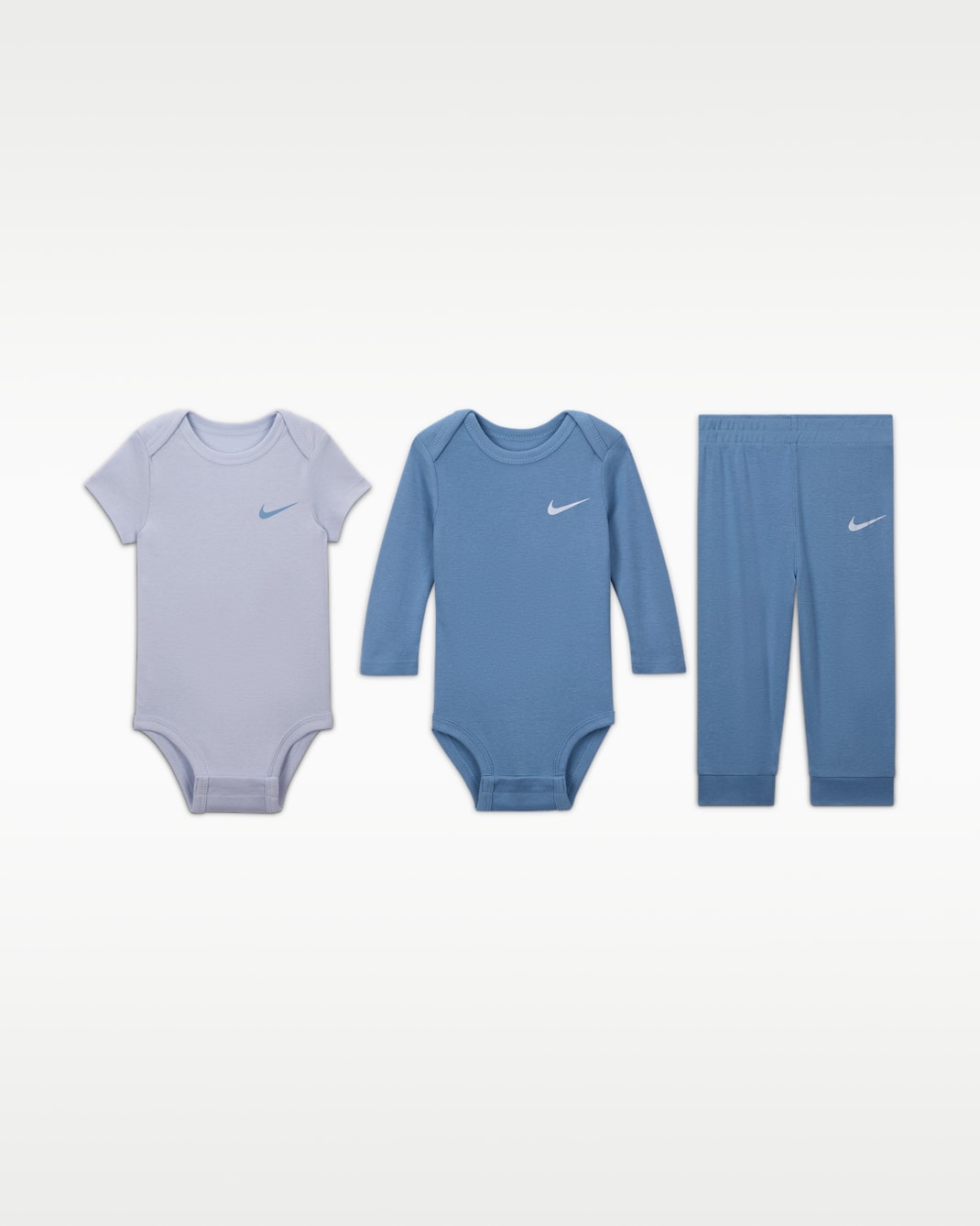Conjunto de 3 piezas con pants para bebé (0-9 meses) Nike Baby Essentials - Azul de trabajo