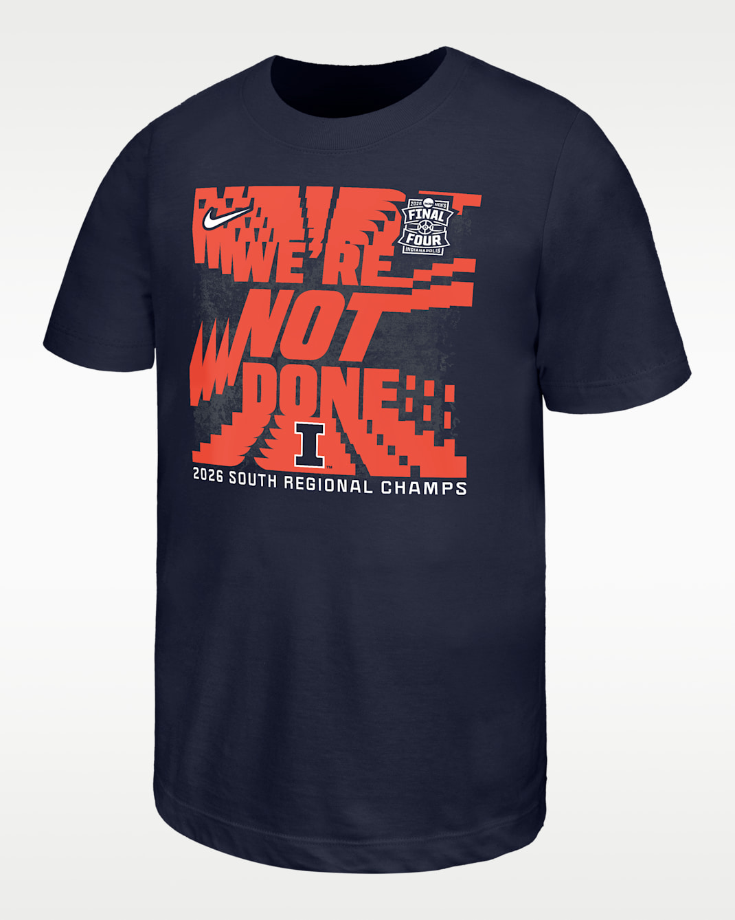 Illinois Fighting Illini 2026 (Men's Team) Big Kids' Nike College Basketball T-Shirt - Navy/Orange/White