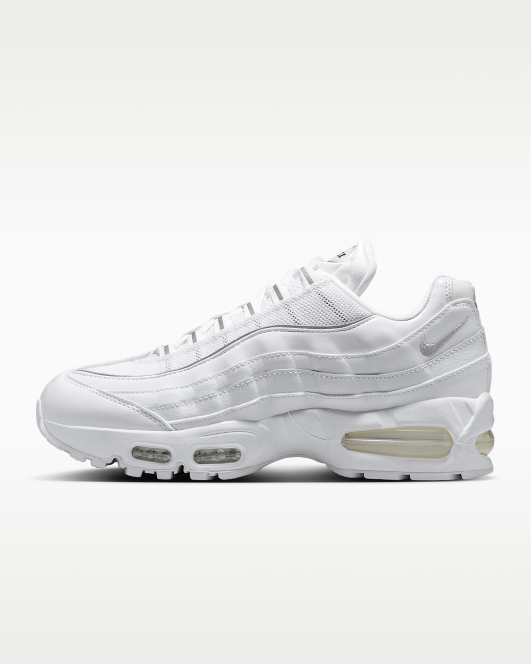 Nike Air Max 95 Big Bubble-sko til kvinder med reflekterende detaljer - hvid/sort/Reflect Silver/Metallic Silver