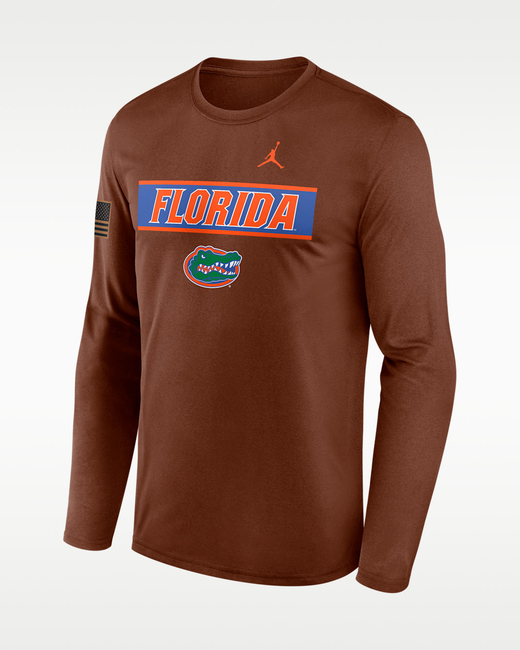 Florida 2026 Military Appreciation Legend Men's Jordan Brand Dri-FIT College Long-Sleeve T-Shirt - Brown