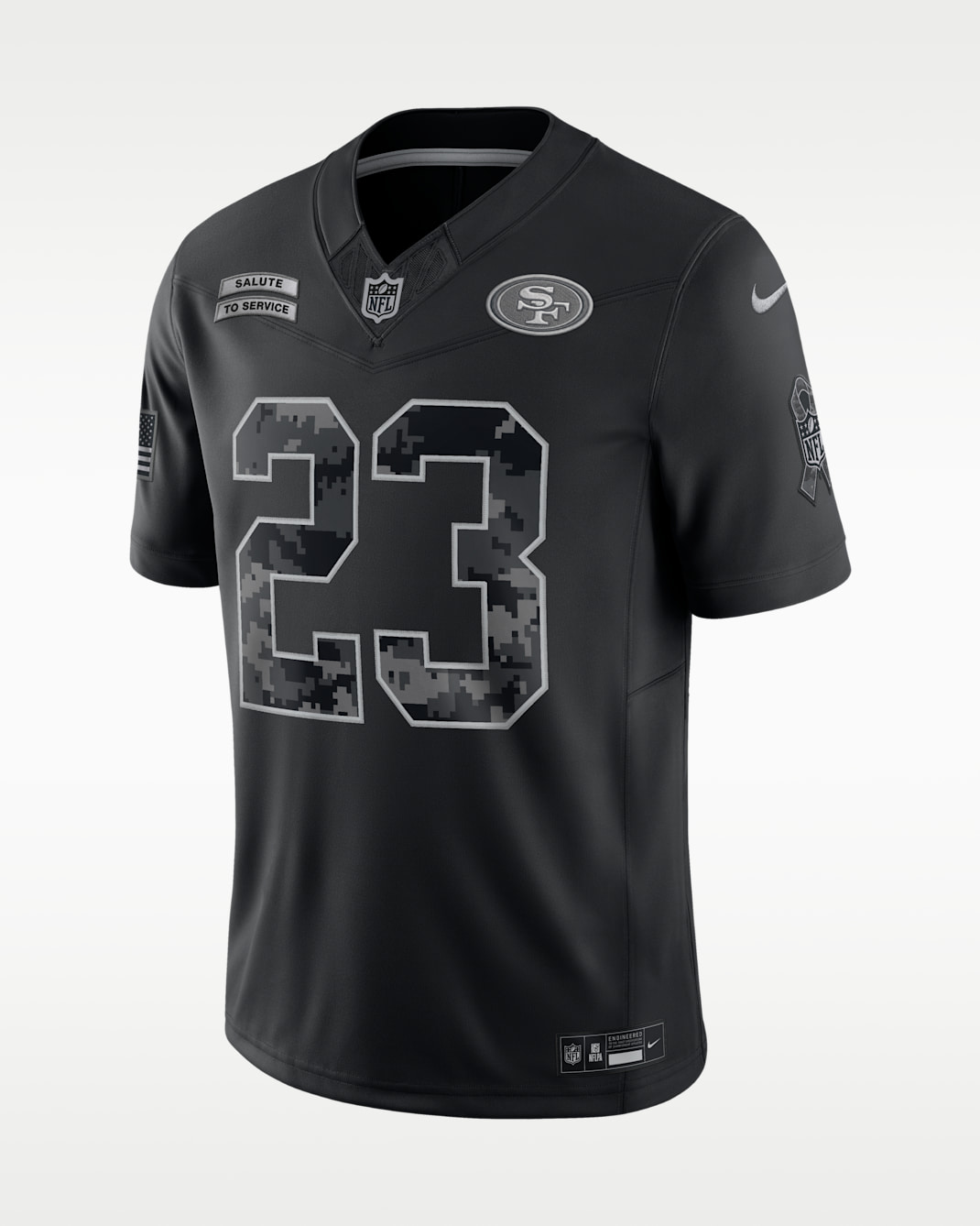 Christian McCaffrey San Francisco 49ers Salute to Service Men's Nike Dri-FIT NFL Limited Jersey - Black