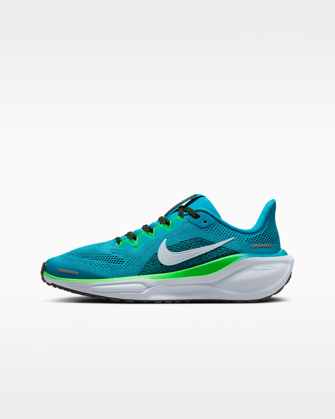 Nike Pegasus 41 Big Kids' Road Running Shoes - Aquamarine/Black/Green Strike/Football Grey
