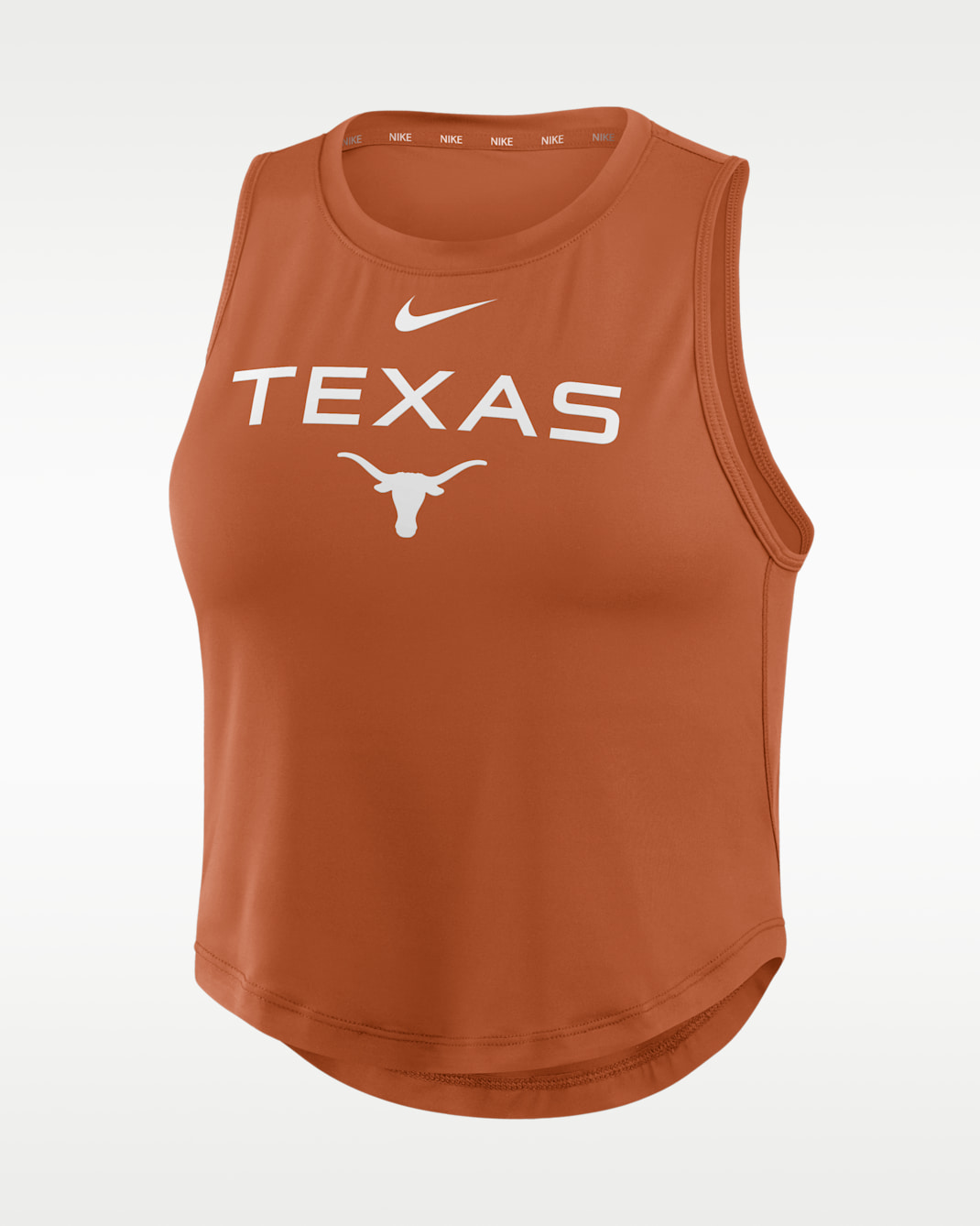 Texas One Women's Nike Dri-Fit Cropped Tank Top - Desert Orange