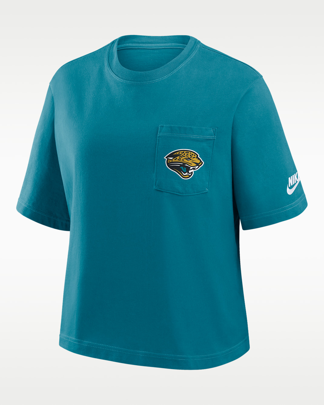 Jacksonville Jaguars Rewind Pocket Boxy Women's Nike NFL T-Shirt - Teal