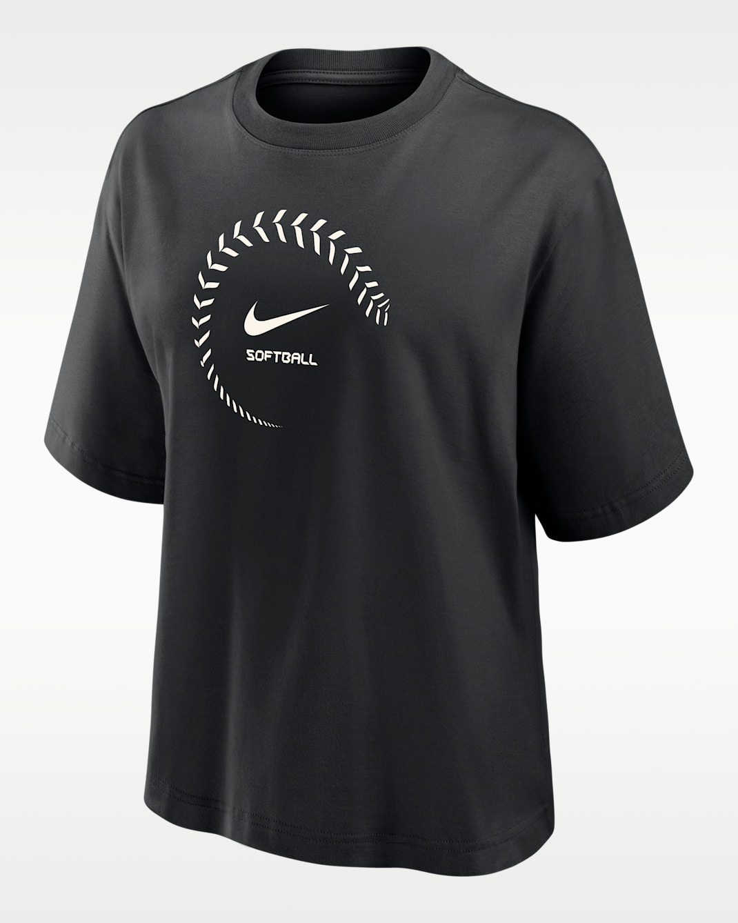 Nike Swoosh Women's Softball Boxy T-Shirt - Black