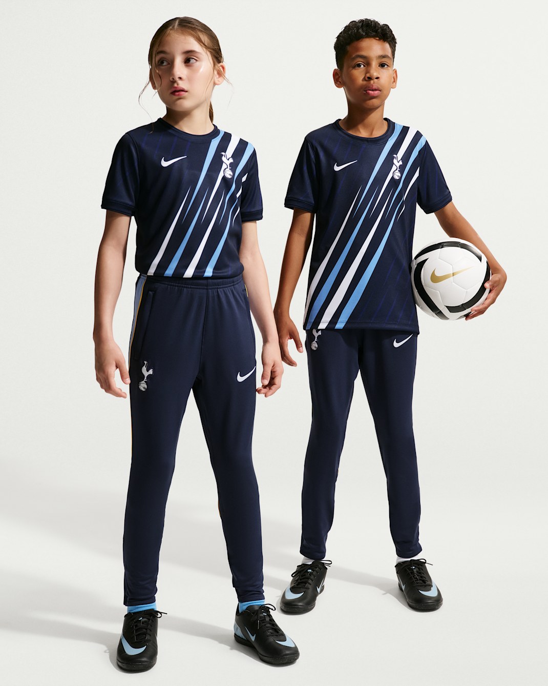 Fotbollsbyxor Tottenham Hotspur Strike Nike Dri-FIT i stickat material för ungdom - Obsidian/Light Blue/Vit