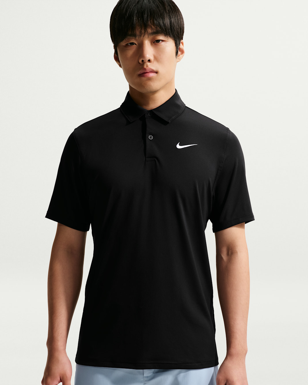 Nike Velocity 男款 Dri-FIT 高爾夫有領衫 - 黑色/白色