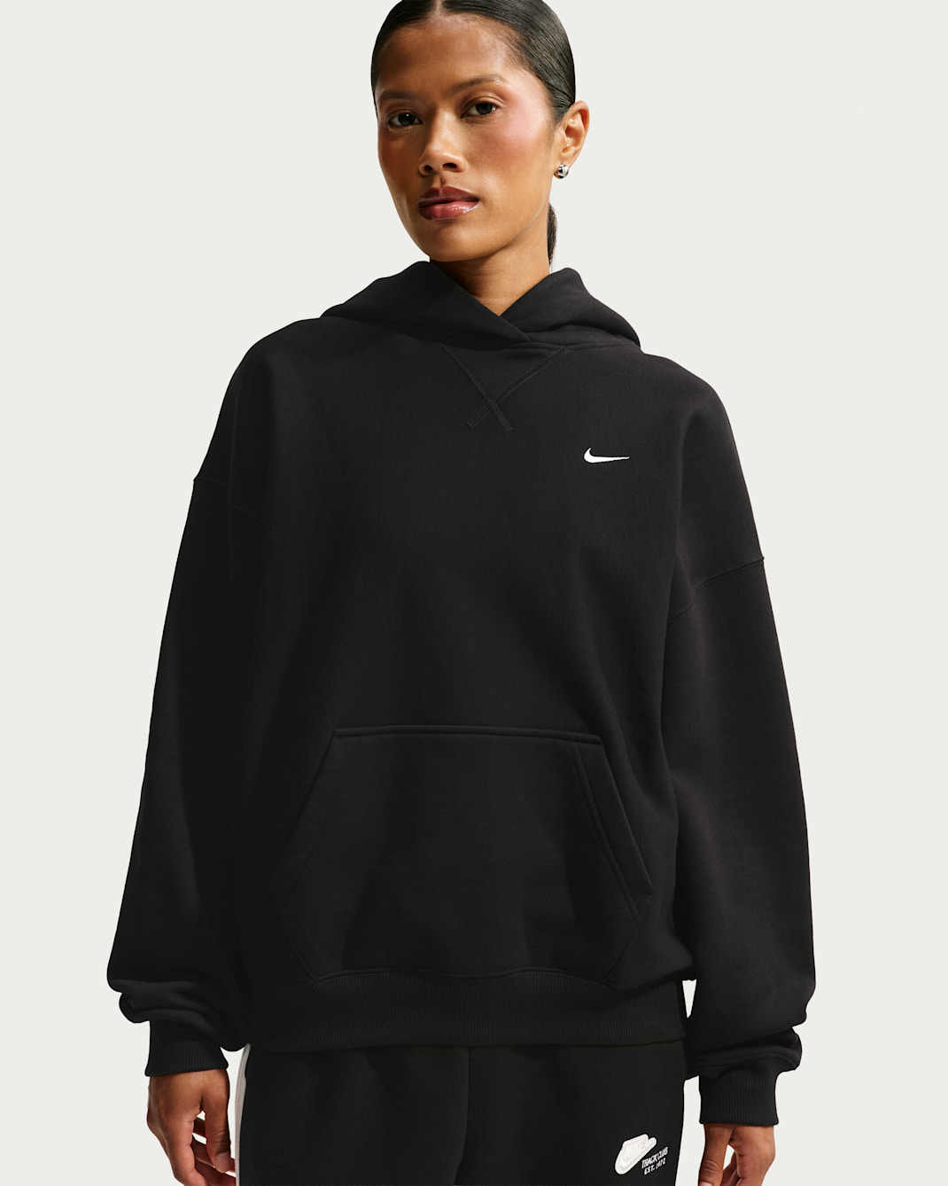 Nike Studio Fleece Heavyweight Sudadera oversize con capucha - Mujer - Total Black/Sail