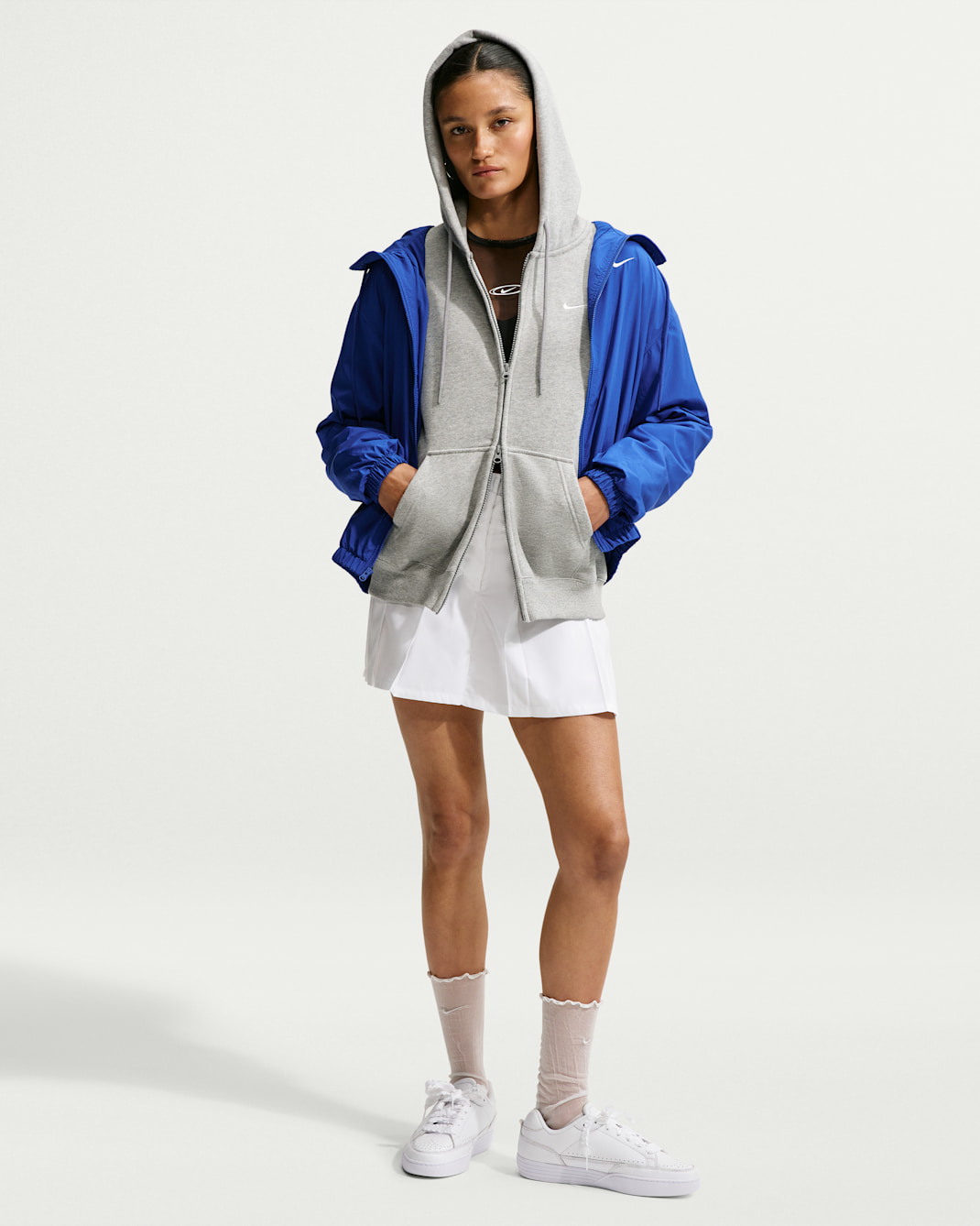 Nike Sportswear Women's Pleated Miniskirt - White/Black