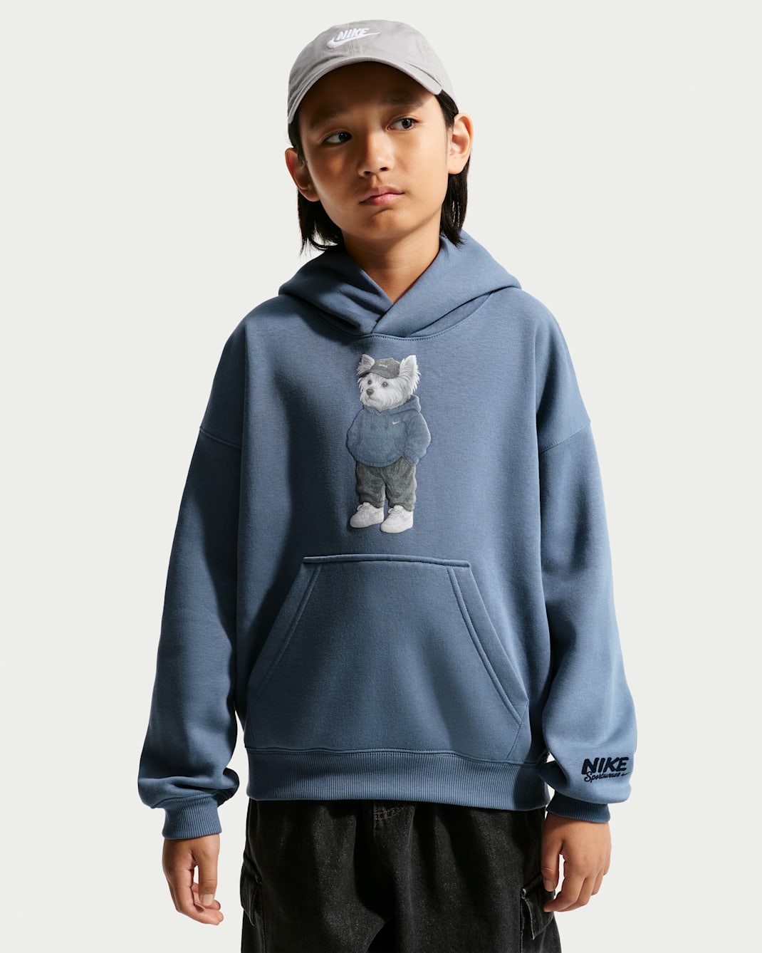 Nike Sportswear Club Fleece Big Kids' Oversized Hoodie - Diffused Blue