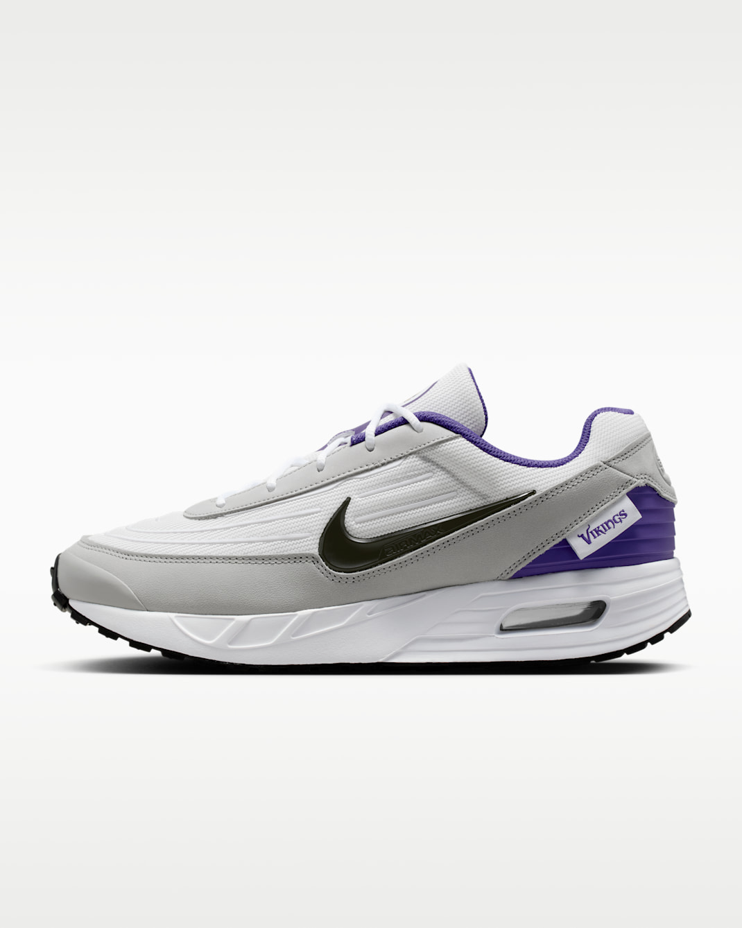 Tenis Nike de la NFL para hombre Minnesota Vikings Air Max Verse - Blanco/Morado cancha/Gris humo claro/Negro