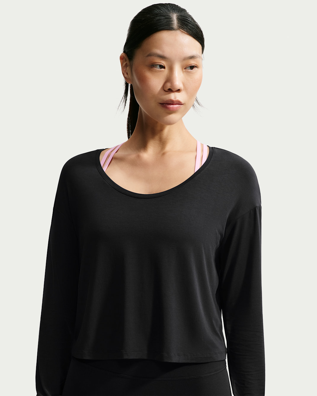 Nike Zenvy Women's Dri-FIT Long-Sleeve Top - Black/Cool Grey