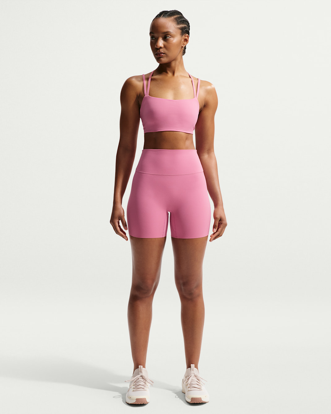 Nike Zenvy Women's High-Waisted 5" Biker Shorts - Peony/White