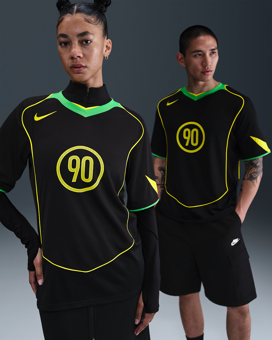 Jersey de fútbol Dri-FIT para hombre Nike Total 90 - Negro/Verde chispa/Amarillo opti/Amarillo opti