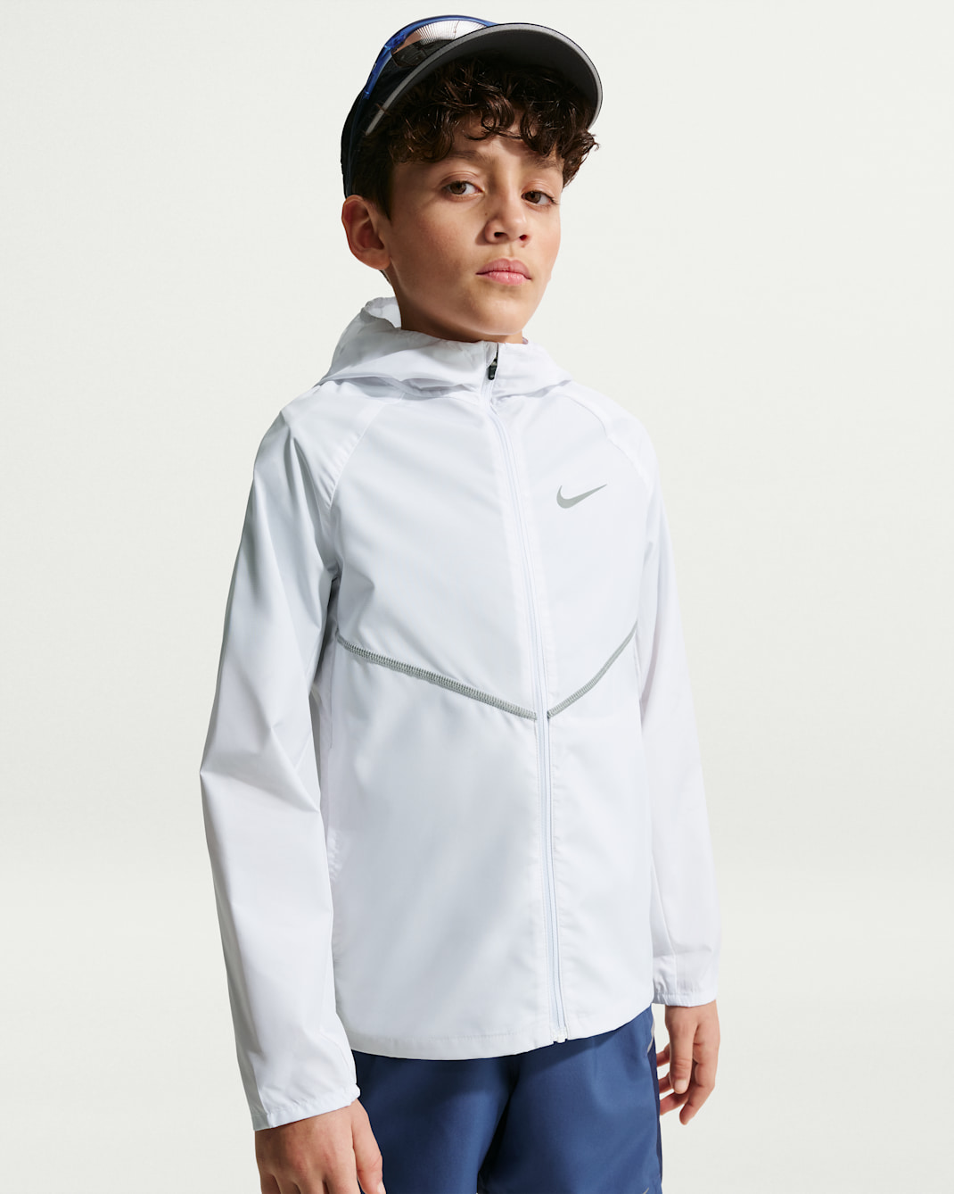 Nike Miler Kids' Repel UV Training Jacket - White