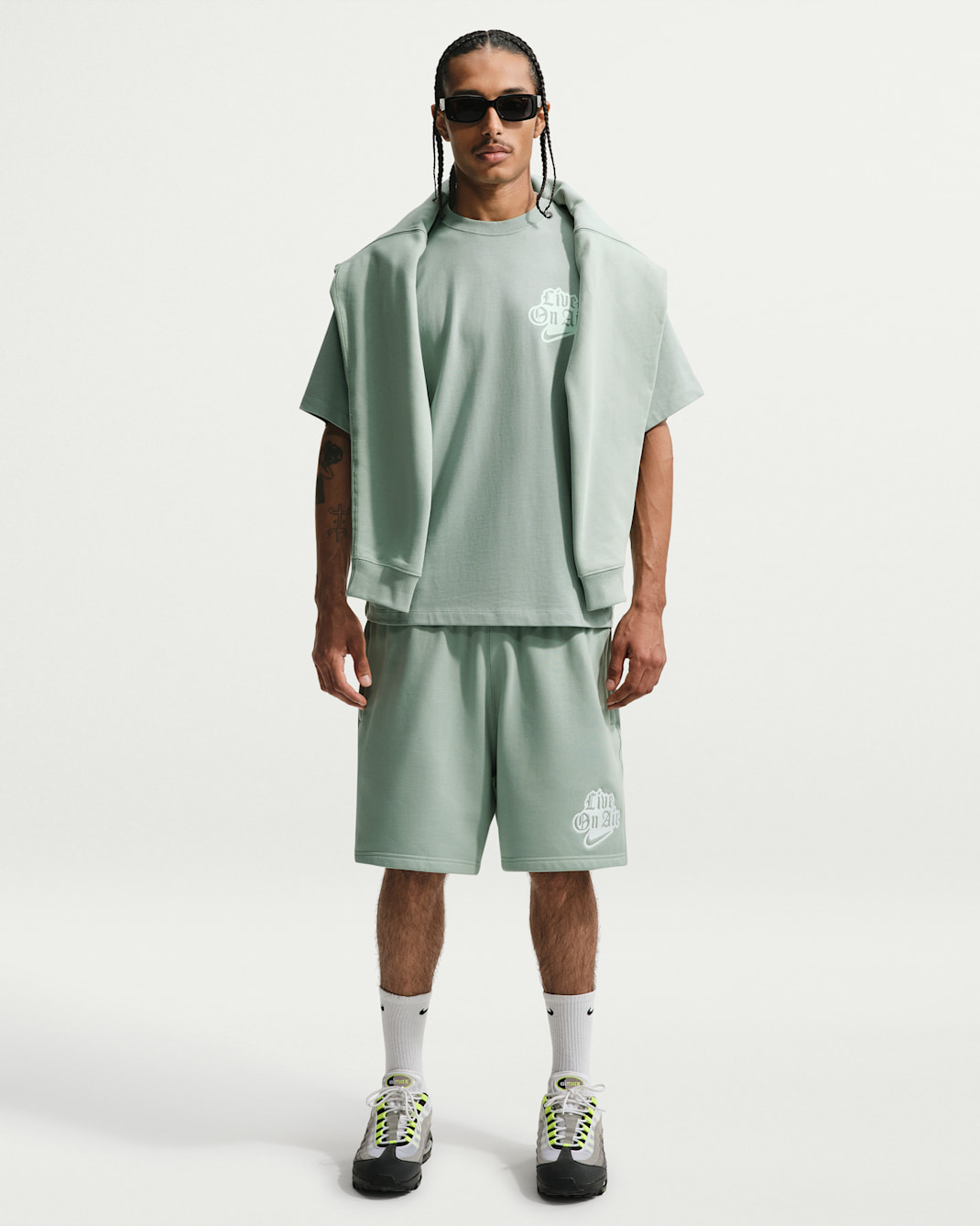 Short en tissu Fleece Nike Solo Swoosh pour homme - Steam