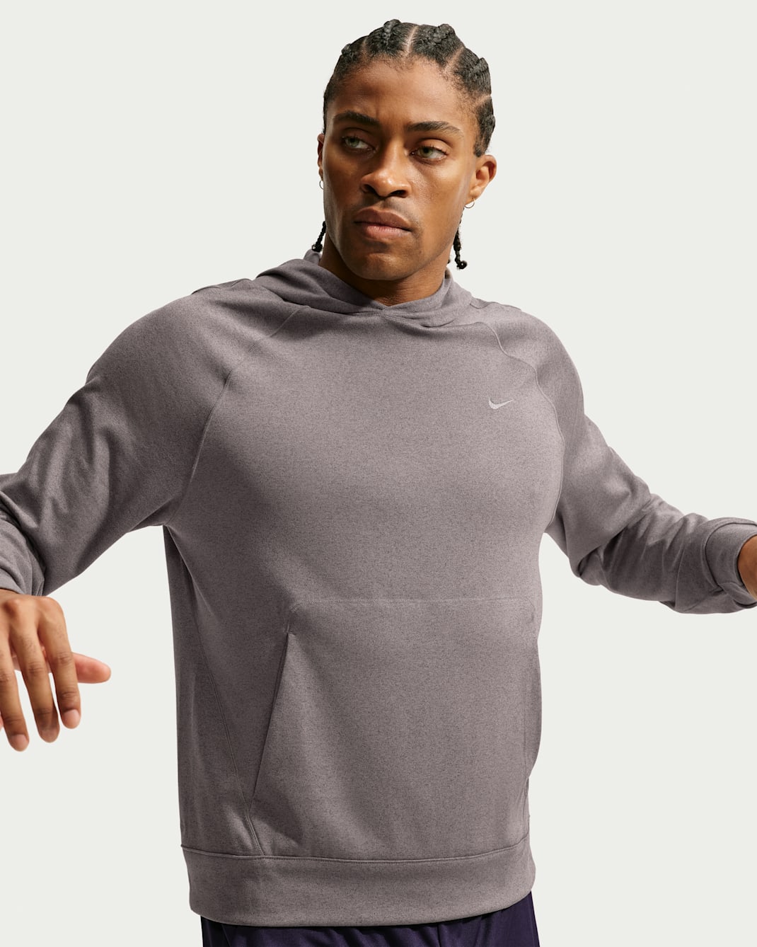 Nike Primary NanoKnit Dri-FIT performancehoodie met UV-bescherming voor heren - Cave Stone/Ironstone/Heather/Cave Stone