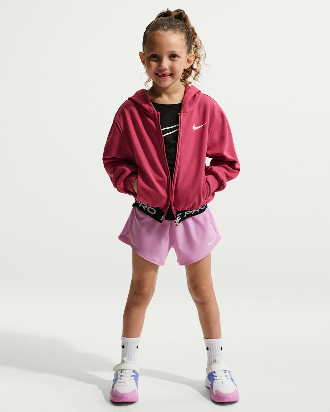 Nike Dri-FIT One Little Kids' Woven Shorts - Purple