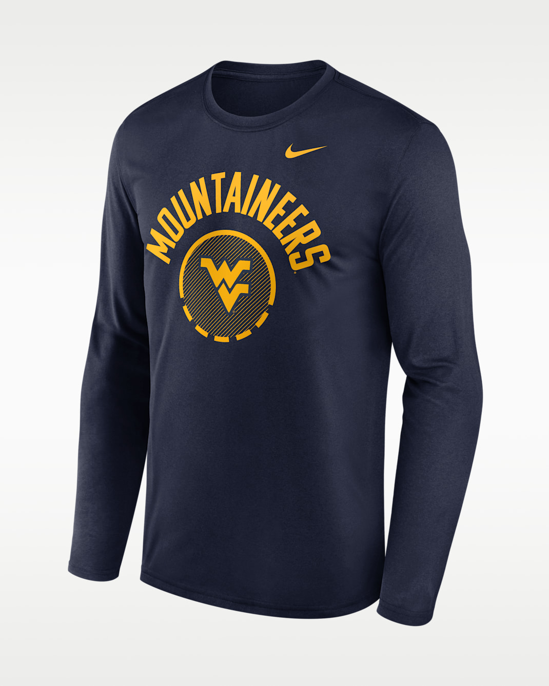 Playera de manga larga universitaria Nike Dri-FIT para hombre West Virginia Courtside - Azul marino