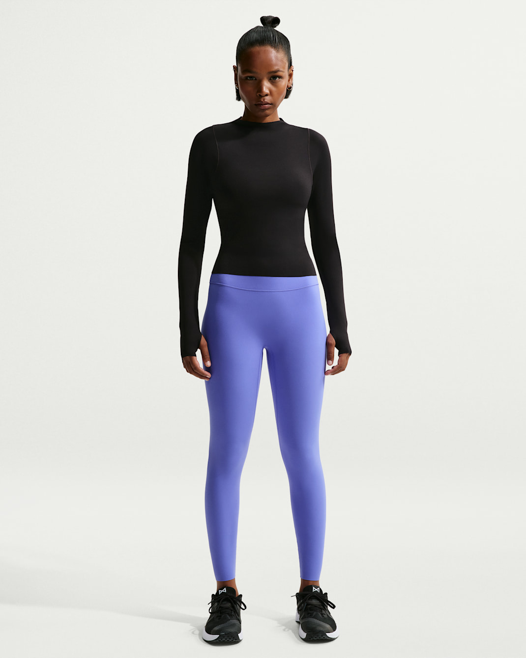 Nike Zenvy Women's High-Waisted 7/8 Leggings with No Front Seam - Sapphire/White