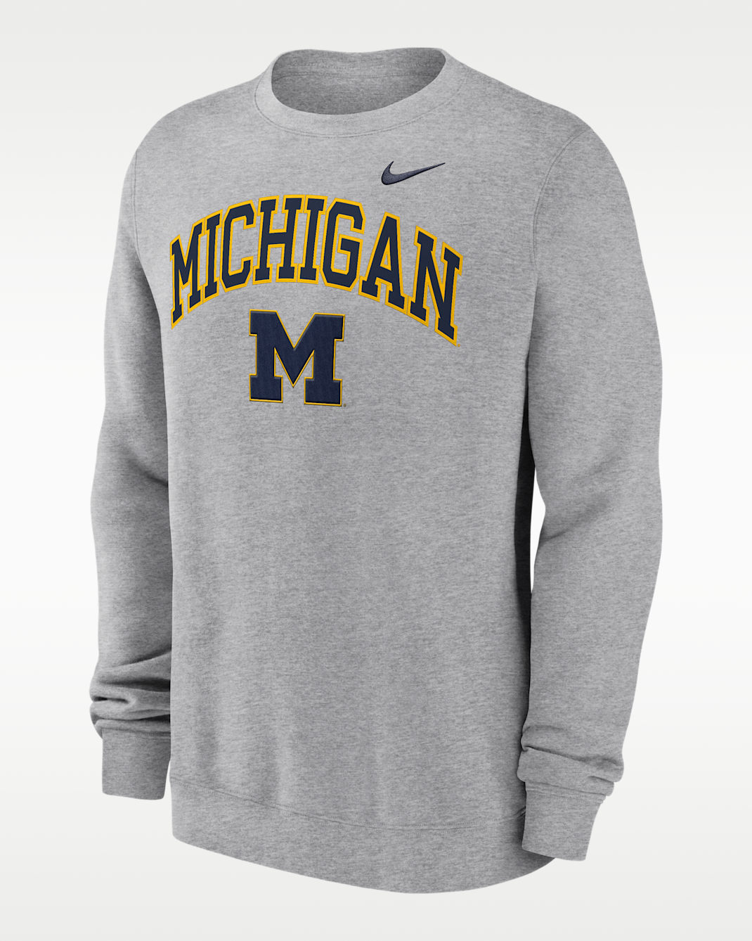 Sudadera de cuello redondo sin cierre universitaria Nike para hombre Michigan Arch - Gris