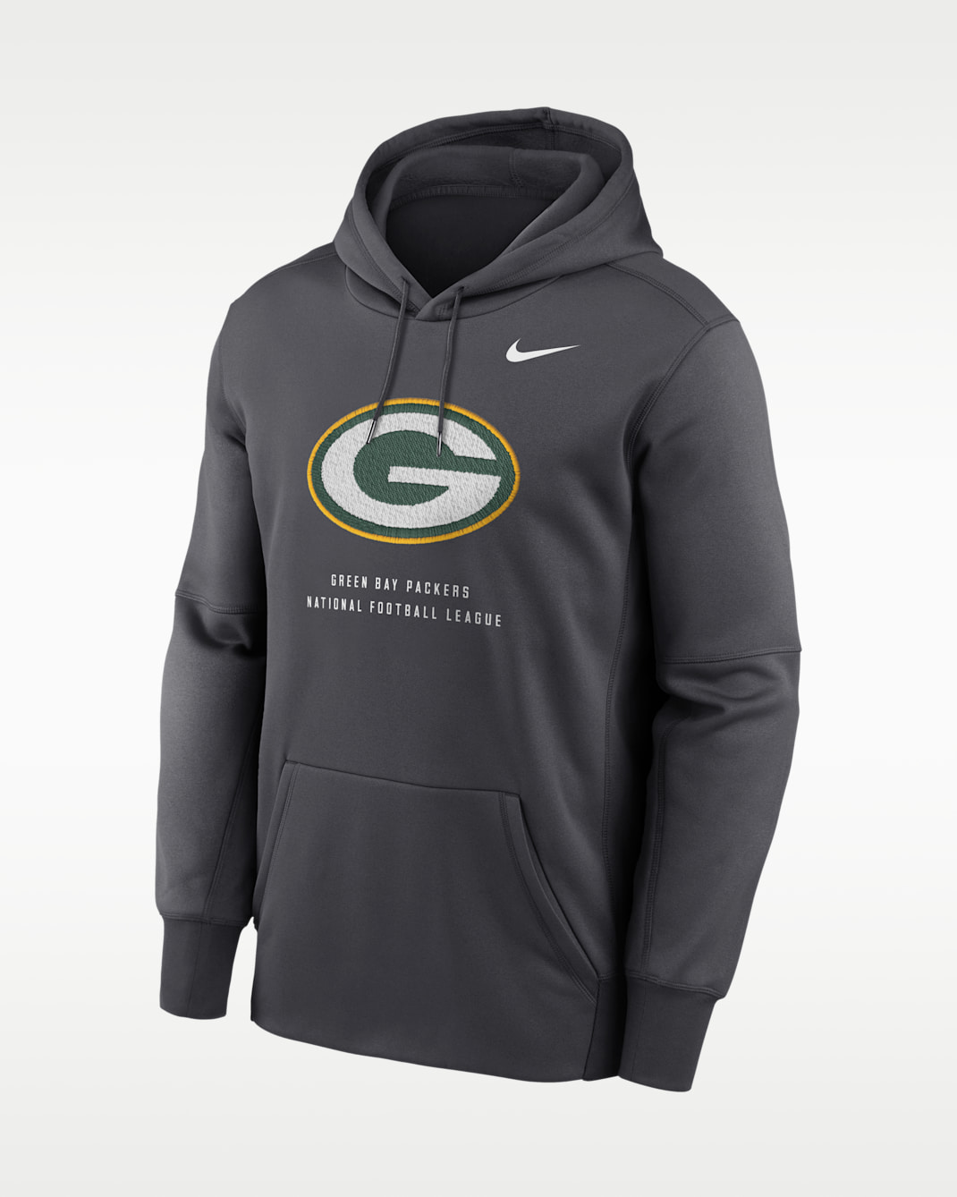 Green Bay Packers Men's Nike Therma NFL Pullover Hoodie - Charcoal