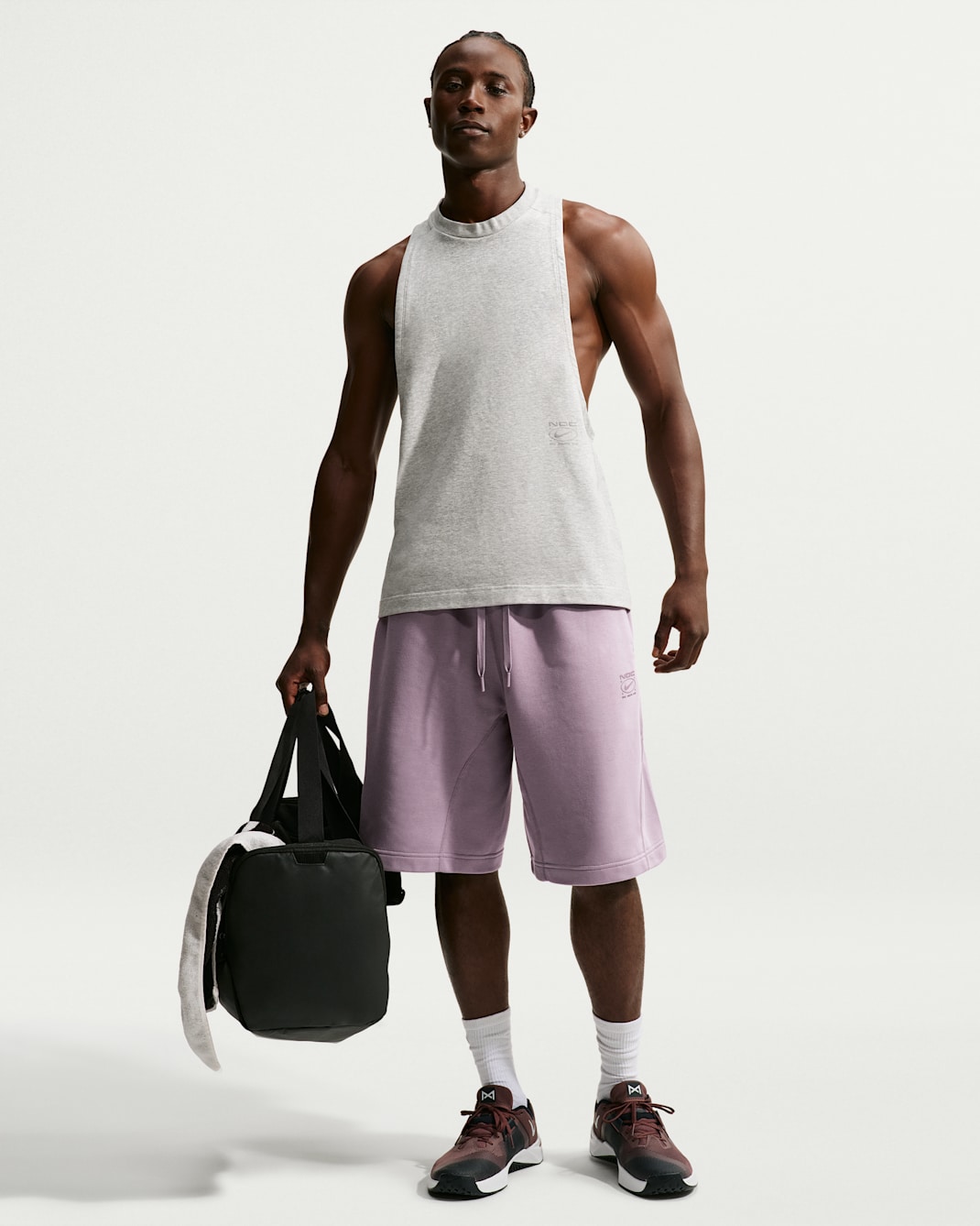 Nike N.A.C. Men's Dri-FIT Fleece Training Shorts - Purple Smoke/Purple Smoke