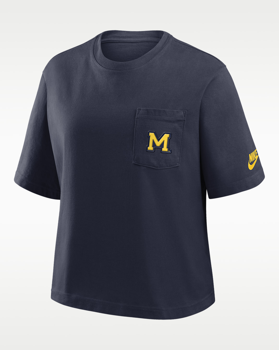 Michigan Legacy Pocket Boxy Women's Nike College T-Shirt - Navy