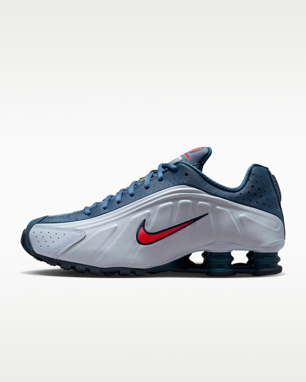 Nike Shox R4 Men's Shoes - Football Grey/New Slate/Blue Eclipse/Bright Crimson