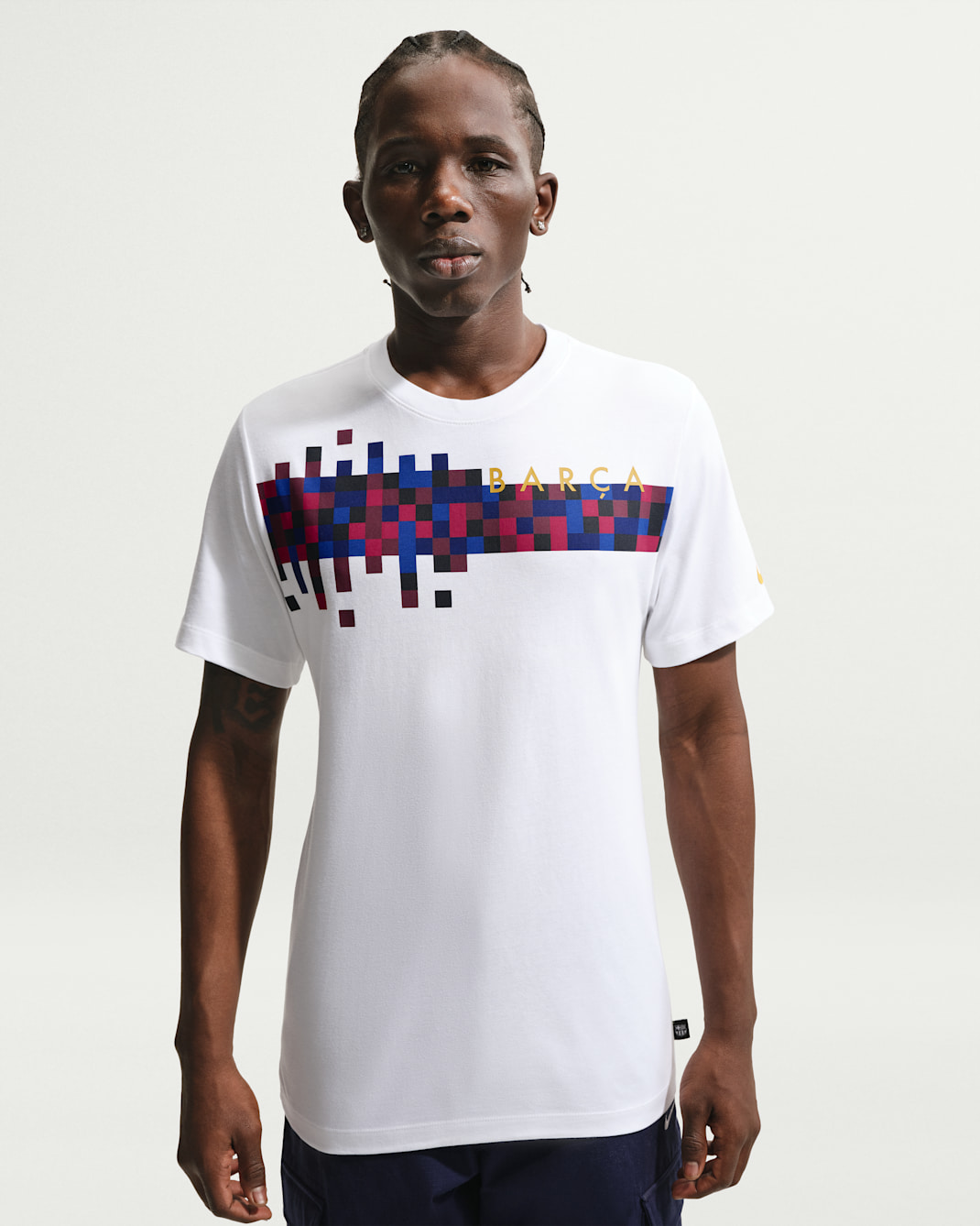 T-shirt Nike Football FC Barcelona pour homme - Blanc