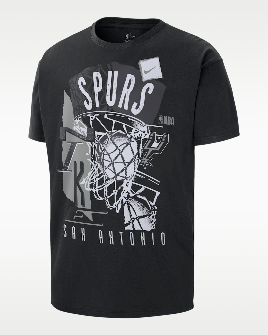 San Antonio Spurs Courtside Men's Nike NBA Vintage T-Shirt - Black