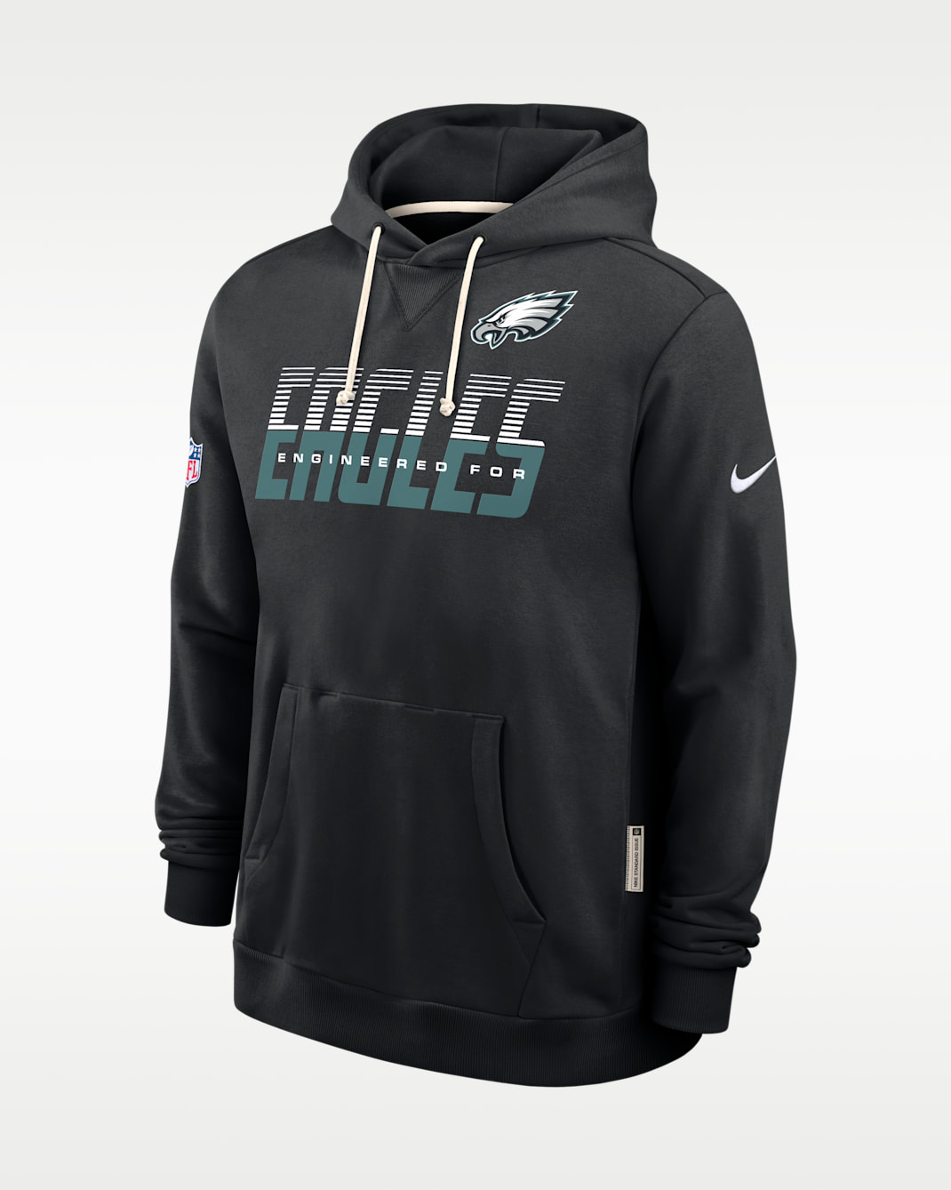 Sudadera con gorro sin cierre Nike Dri-FIT de la NFL para hombre Philadelphia Eagles Sideline Standard Issue - Negro