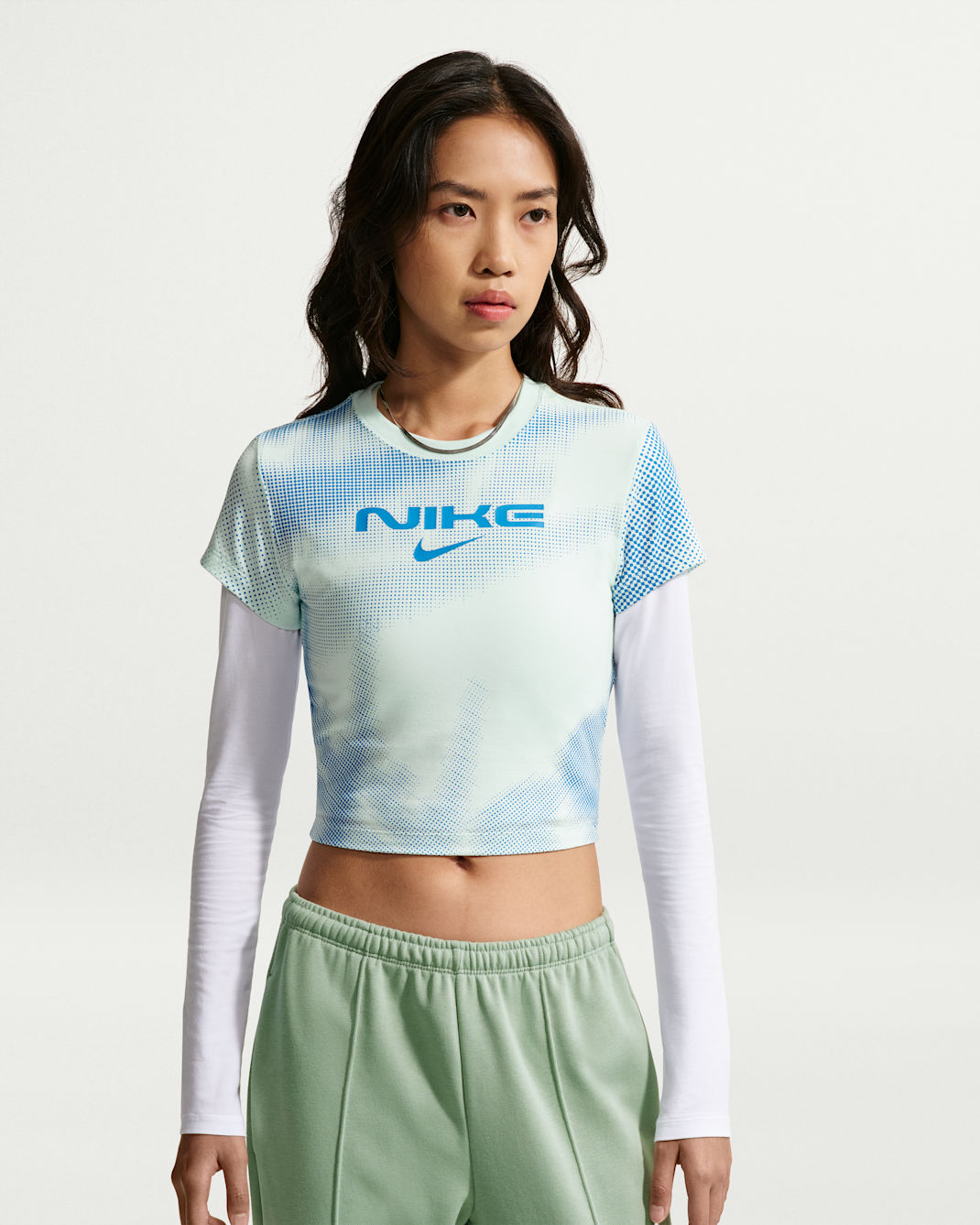 Nike Sportswear Chill Knit Women's Slim Cropped T-Shirt - Barely Green