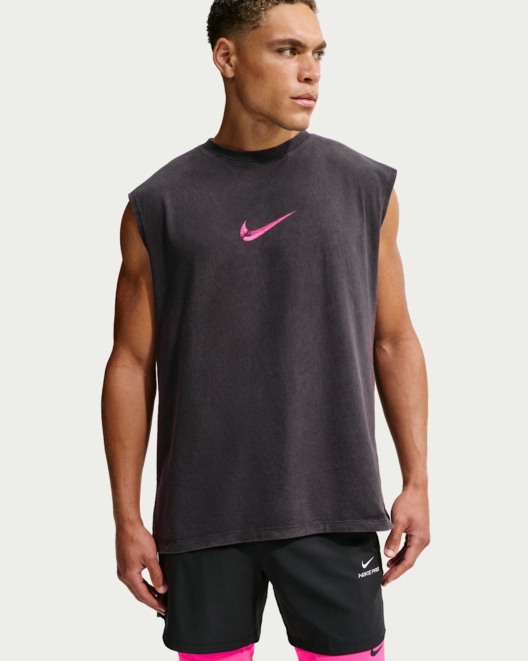 Nike Men's Sleeveless T-Shirt - Black/Hyper Pink
