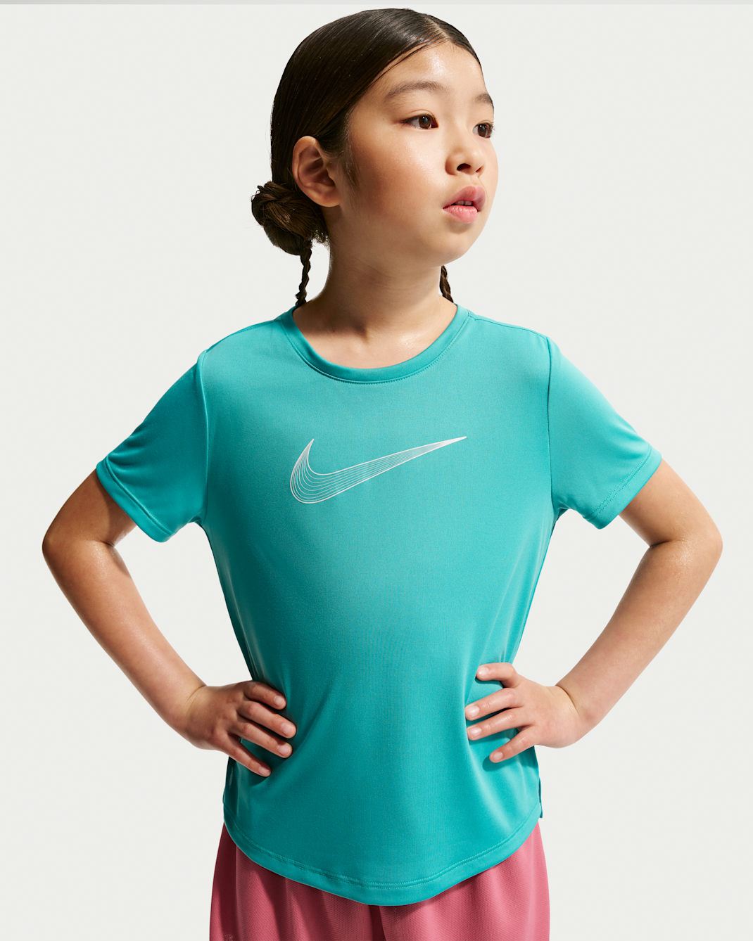 ナイキ ワン ジュニア (ガールズ) Dri-FIT ショートスリーブ トレーニングトップ - ダスティーカクタス/ホワイト