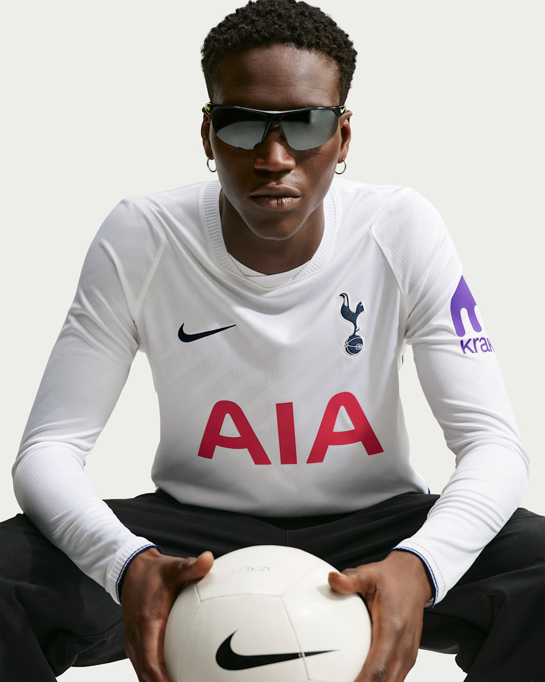 Tottenham Hotspur 2026/27 Stadium Home Nike Replika-Fußballtrikot mit langen Ärmeln und Dri-FIT-Technologie (Herren) - Weiß/Binary Blue/Binary Blue