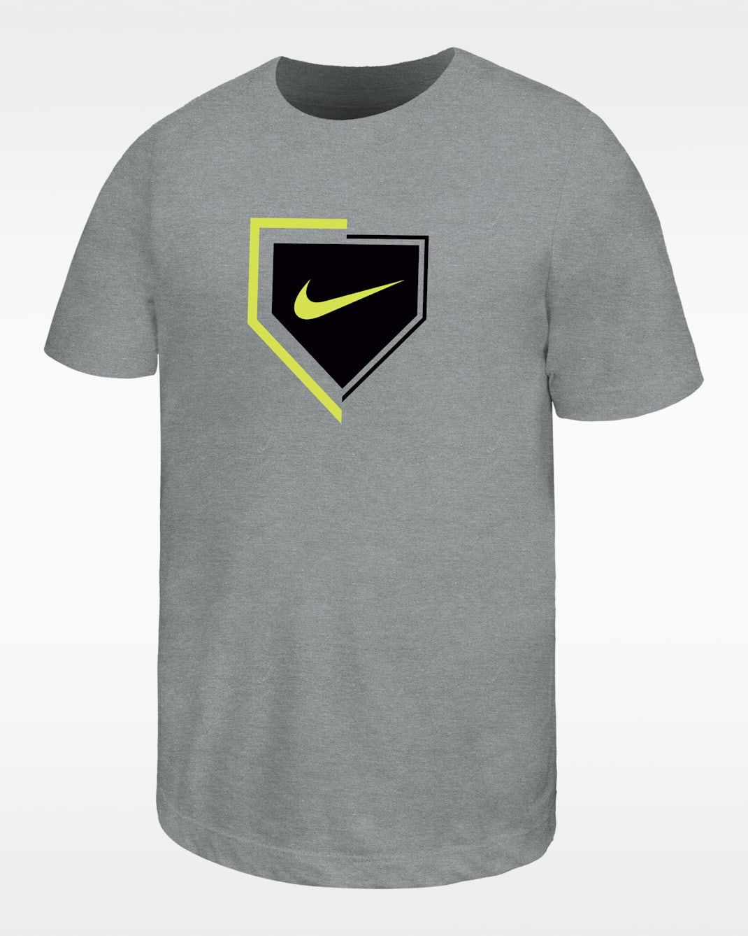 Nike Swoosh logo Big Kids' Baseball Cotton T-Shirt - Dark Grey Heather