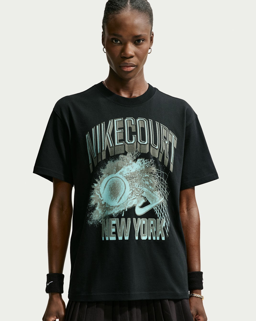 NikeCourt Slam Tennis T-Shirt - Black