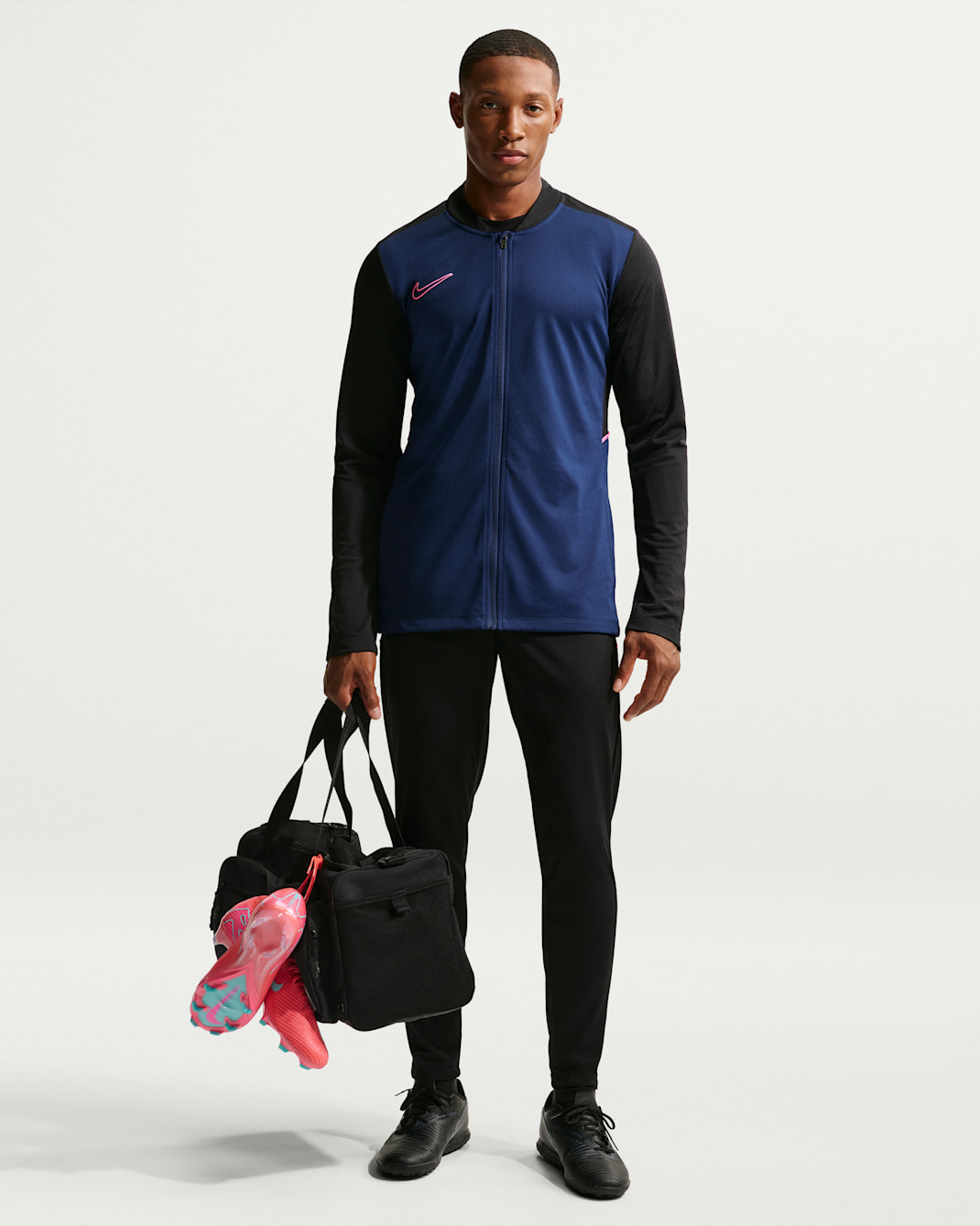 Nike Academy Dri-FIT voetbaltrainingspak voor heren - Blue Void/Zwart/Pinksicle