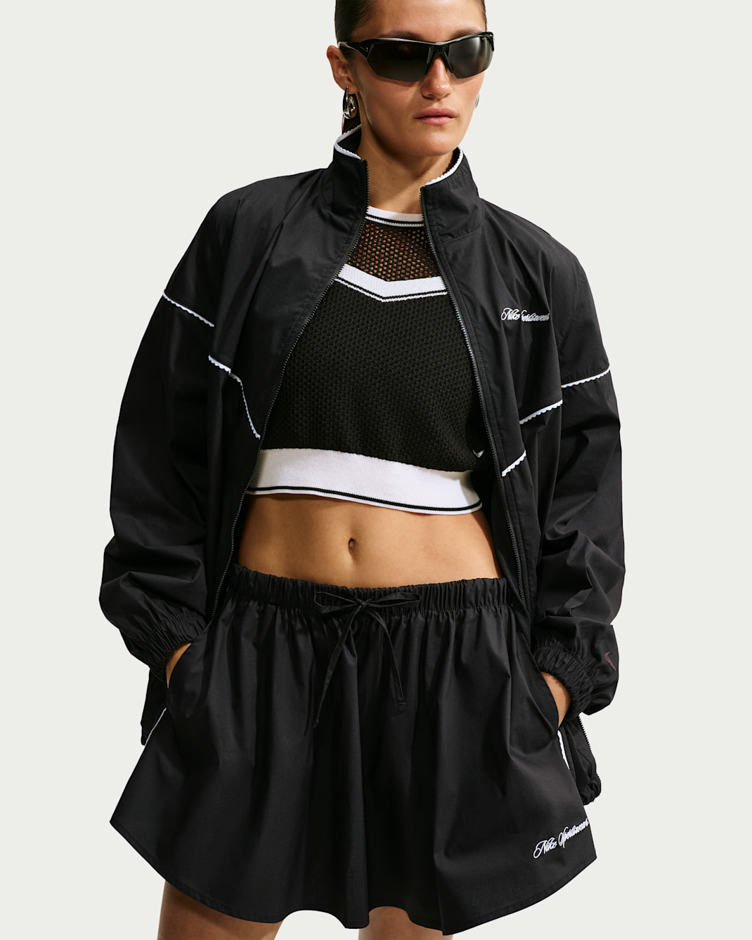 Nike Sportswear Women's Mid-Rise Scalloped-Trim Poplin Skirt