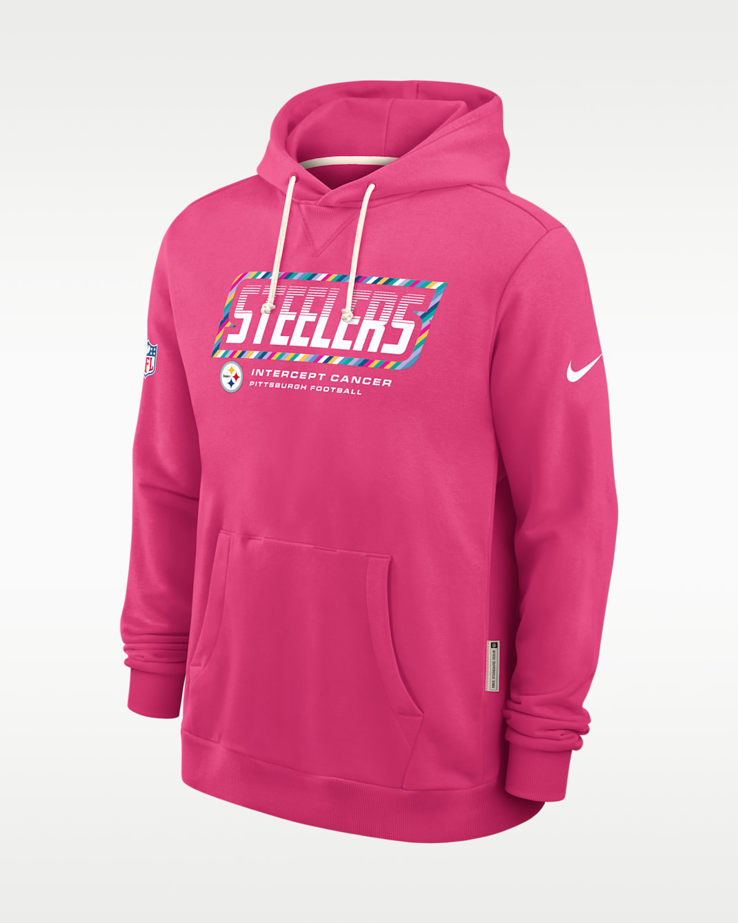 Pittsburgh Steelers Crucial Catch Sideline Standard Issue Men's Nike Dri-FIT NFL Pullover Hoodie - Pink