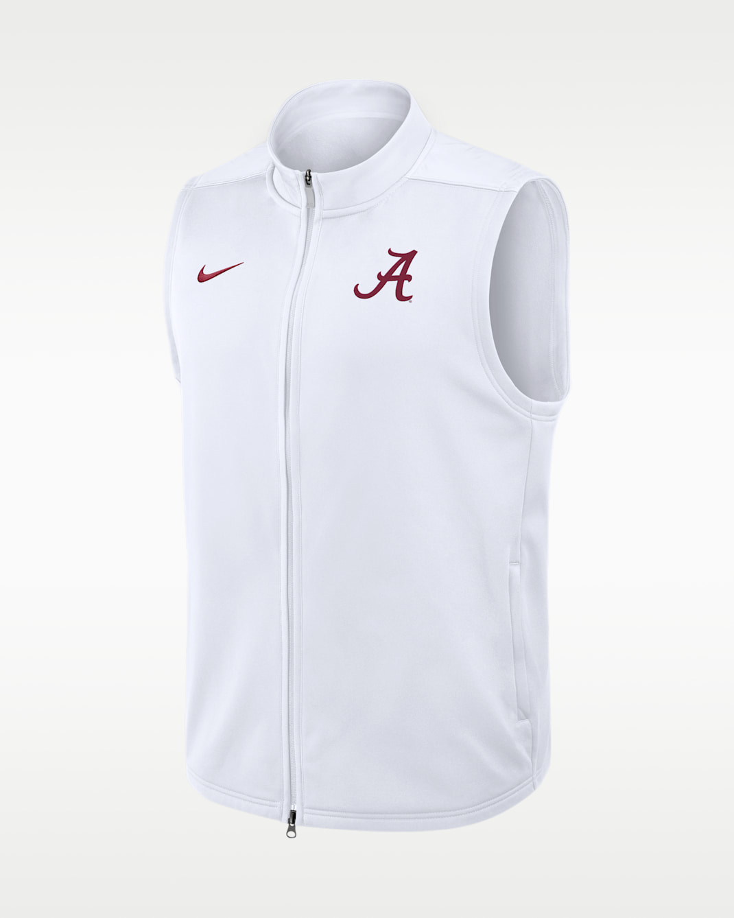 Chaleco universitario Nike Therma-FIT de cierre completo para hombre Alabama Primetime Victory - Blanco