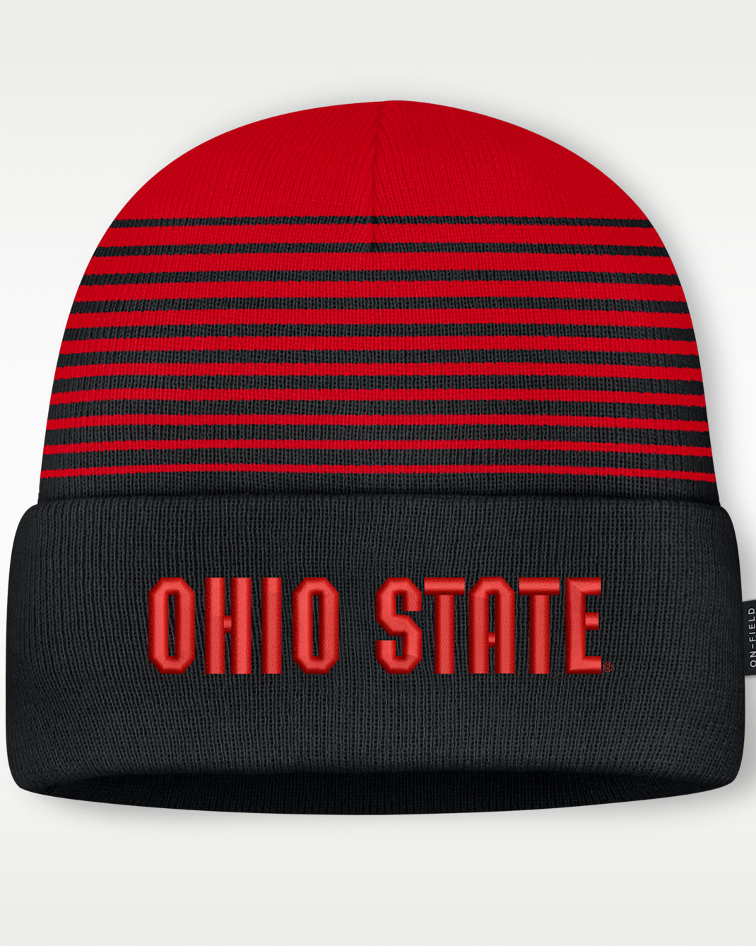 Ohio State Sideline Utility Men's Nike College Cuffed Beanie - University Red/Black